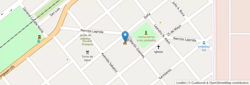 Mapa de ubicacion de cooperativa las higueras en 阿根廷, Córdoba, Departamento Río Cuarto, Pedanía Río Cuarto, Municipio De Las Higueras, Las Higueras.