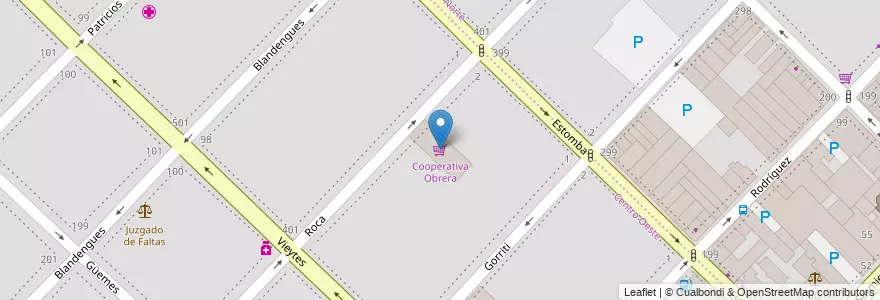 Mapa de ubicacion de Cooperativa Obrera en アルゼンチン, ブエノスアイレス州, Partido De Bahía Blanca, Bahía Blanca.