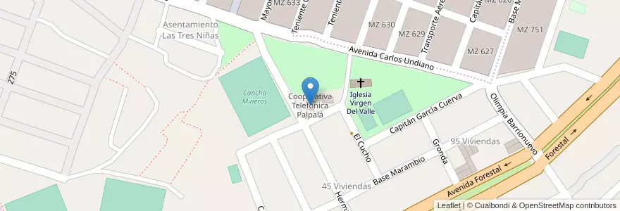 Mapa de ubicacion de Cooperativa Telefónica Palpalá en アルゼンチン, フフイ州, Departamento Doctor Manuel Belgrano, Municipio De San Salvador De Jujuy, Alto Comedero.