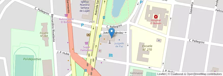 Mapa de ubicacion de Coopetel en アルゼンチン, チリ, リオネグロ州, Departamento Bariloche, El Bolsón.