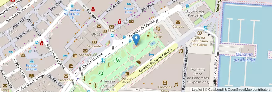 Mapa de ubicacion de Copacabana en Espagne, Galice, A Corogne, La Corogne, La Corogne.
