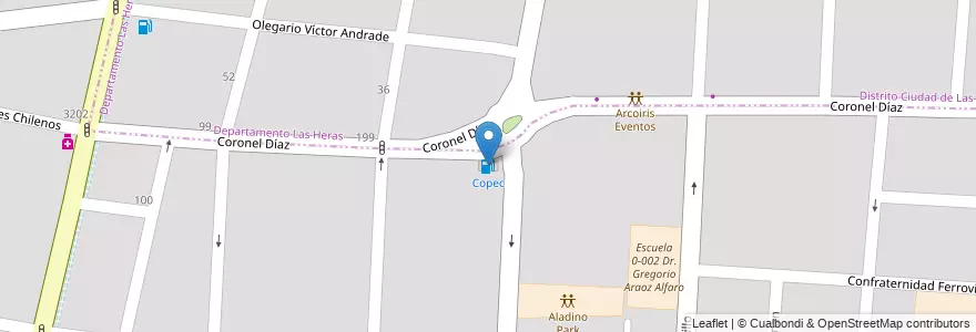 Mapa de ubicacion de Copec en Arjantin, Şili, Mendoza.