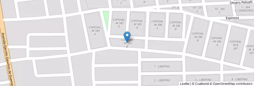 Mapa de ubicacion de COPOSAL - M 385 B en Arjantin, Salta, Capital, Municipio De Salta, Salta.
