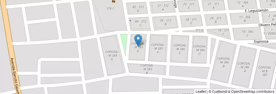 Mapa de ubicacion de COPOSAL - M 385 D en Argentinien, Salta, Capital, Municipio De Salta, Salta.