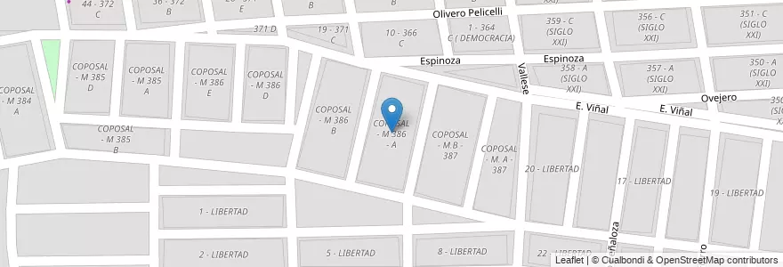 Mapa de ubicacion de COPOSAL - M 386 - A en الأرجنتين, Salta, Capital, Municipio De Salta, Salta.