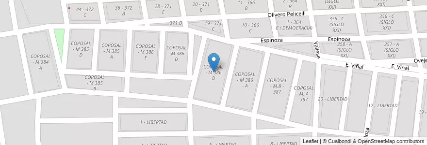 Mapa de ubicacion de COPOSAL - M 386 B en Аргентина, Сальта, Capital, Municipio De Salta, Salta.