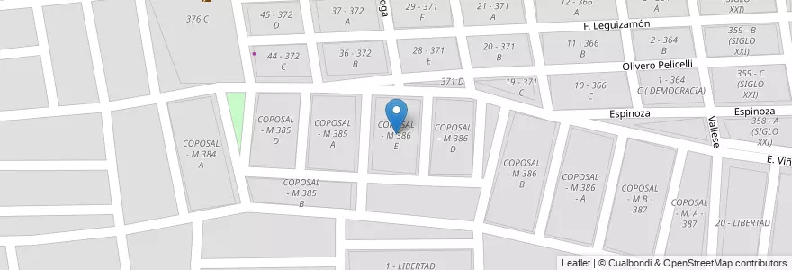 Mapa de ubicacion de COPOSAL - M 386 E en Argentina, Salta, Capital, Municipio De Salta, Salta.