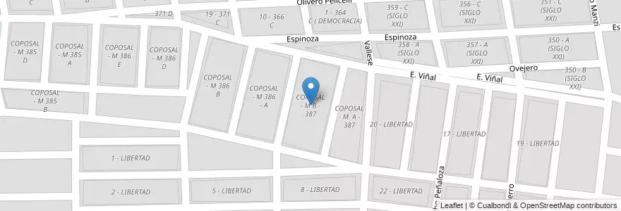 Mapa de ubicacion de COPOSAL - M.B - 387 en Argentinien, Salta, Capital, Municipio De Salta, Salta.