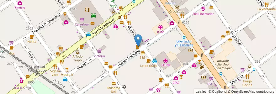 Mapa de ubicacion de Coppelia, Belgrano en الأرجنتين, Ciudad Autónoma De Buenos Aires, Buenos Aires, Comuna 13.