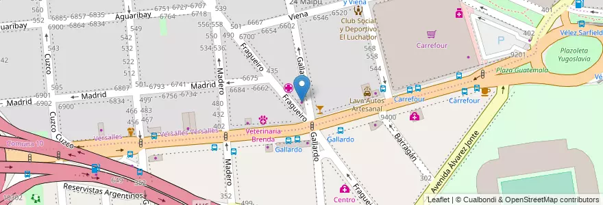 Mapa de ubicacion de Corazón con patas, Versalles en Argentinien, Ciudad Autónoma De Buenos Aires, Buenos Aires, Comuna 10.
