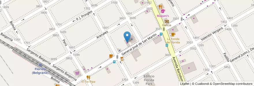 Mapa de ubicacion de Corazon en Argentinië, Buenos Aires, Partido De Vicente López, Vicente López.