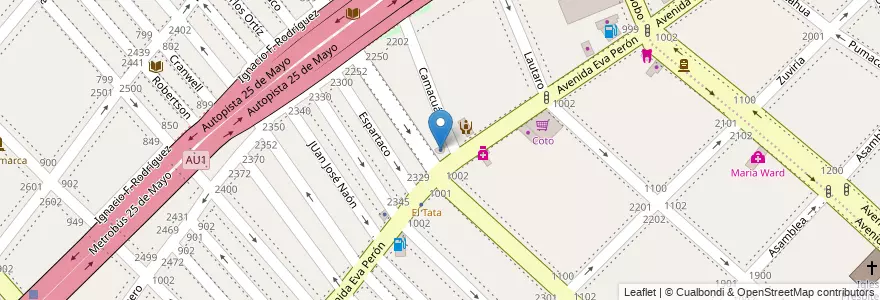Mapa de ubicacion de Cordial Negocios, Flores en 阿根廷, Ciudad Autónoma De Buenos Aires, Comuna 7, 布宜诺斯艾利斯.