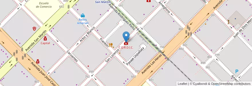 Mapa de ubicacion de C.O.R.D.I.C. en 阿根廷, Chaco, Departamento San Fernando, Resistencia, Resistencia.