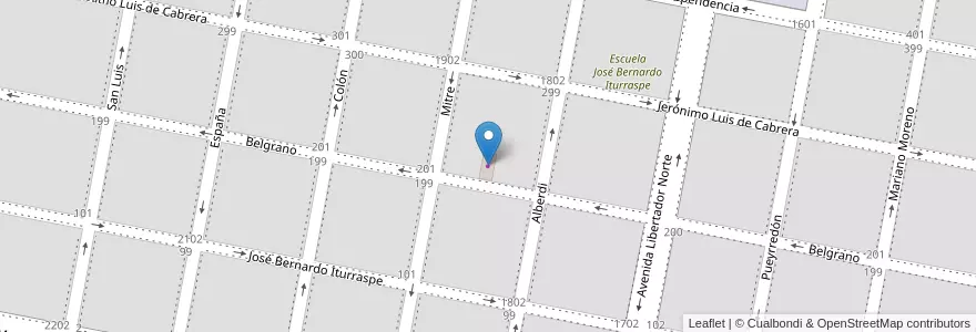 Mapa de ubicacion de Córdoba Motos en アルゼンチン, コルドバ州, Departamento San Justo, Pedanía Juárez Celman, Municipio De San Francisco, San Francisco.