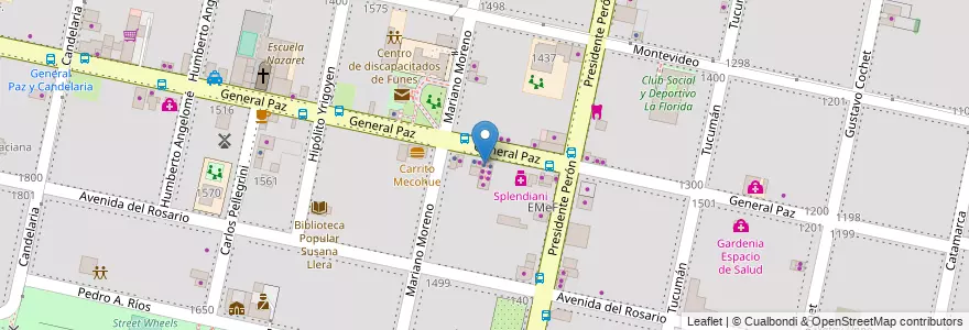 Mapa de ubicacion de Córdoba MR en الأرجنتين, سانتا في, Departamento Rosario, Municipio De Funes, Funes.