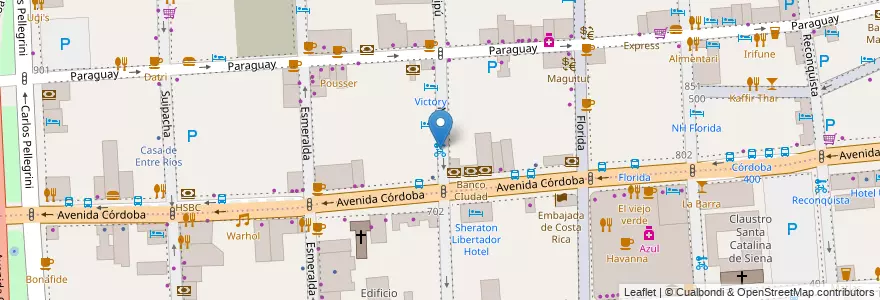 Mapa de ubicacion de Córdoba, Retiro en アルゼンチン, Ciudad Autónoma De Buenos Aires, Comuna 1, ブエノスアイレス.