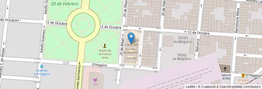 Mapa de ubicacion de CÓRDOBA en آرژانتین, Salta, Capital, Municipio De Salta, Salta.