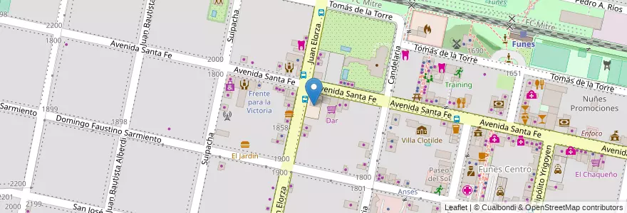 Mapa de ubicacion de Cordones Sueltos 002 en الأرجنتين, سانتا في, Departamento Rosario, Municipio De Funes, Funes.
