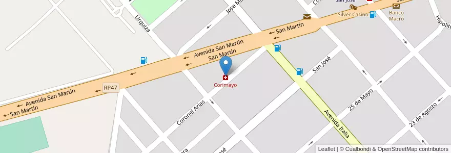 Mapa de ubicacion de Corimayo en Arjantin, Jujuy, Departamento El Carmen, Municipio De Perico, Perico.