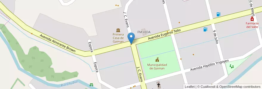 Mapa de ubicacion de Cornel Wini en الأرجنتين, شوبوت, Departamento Gaiman, Gaiman, Gaiman.