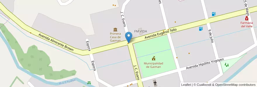 Mapa de ubicacion de Cornel Wini (Winis Corner) en Argentina, Chubut, Departamento Gaiman, Gaiman, Gaiman.