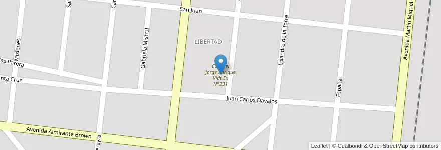 Mapa de ubicacion de Coronel Jorge Enrique Vidt Ex N°231 en Arjantin, Salta, General San Martín, Municipio De General Mosconi.