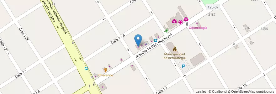 Mapa de ubicacion de Corrado en Argentinië, Buenos Aires, Partido De Berazategui, Berazategui.