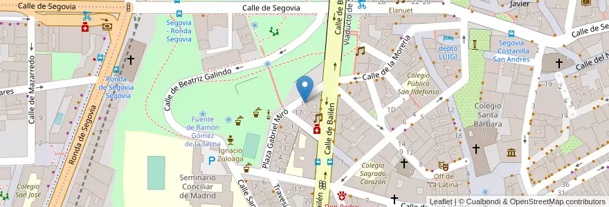 Mapa de ubicacion de Corral de la Morería en スペイン, マドリード州, Comunidad De Madrid, Área Metropolitana De Madrid Y Corredor Del Henares, Madrid.