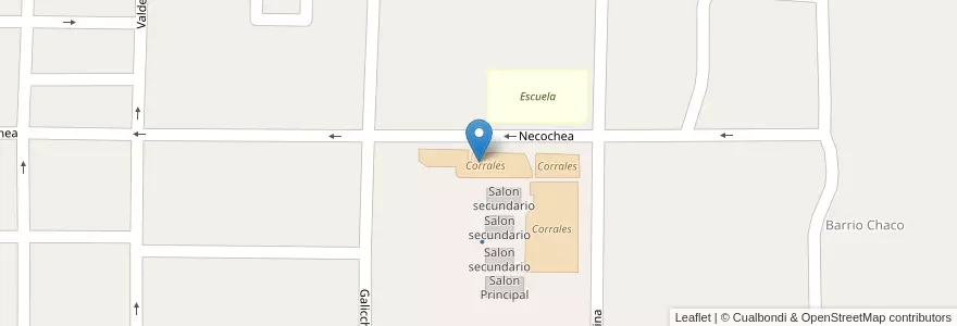 Mapa de ubicacion de Corrales en Аргентина, Междуречье, Departamento Villaguay, Distrito Lucas Al Sud, Villaguay.