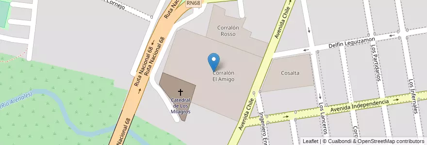 Mapa de ubicacion de Corralón El Amigo en الأرجنتين, Salta, Capital, Municipio De Salta, Salta.