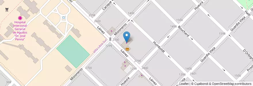 Mapa de ubicacion de Corralon Láinez en Arjantin, Buenos Aires, Partido De Bahía Blanca, Bahía Blanca.