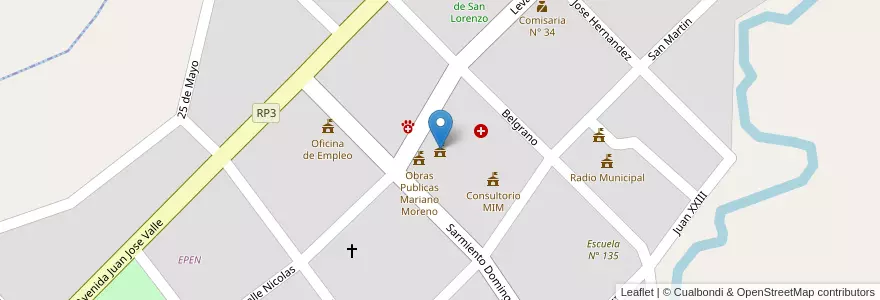 Mapa de ubicacion de Corralon Municipal en Аргентина, Чили, Неукен, Departamento Zapala, Mariano Moreno, Mariano Moreno.