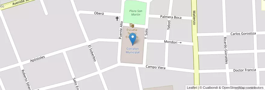 Mapa de ubicacion de Corralon Municipal en Arjantin, Misiones, Departamento Eldorado, Municipio De Eldorado, Eldorado.