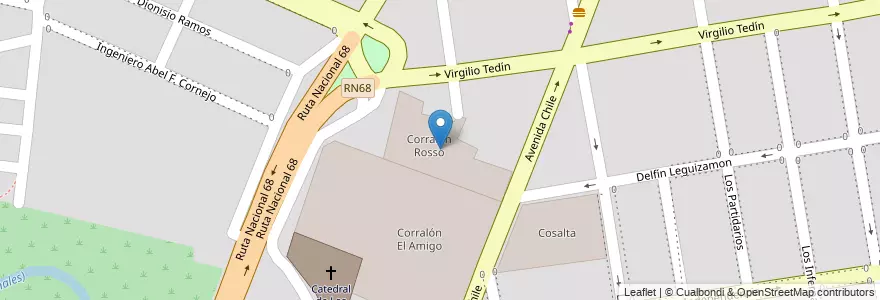 Mapa de ubicacion de Corralón Rosso en Arjantin, Salta, Capital, Municipio De Salta, Salta.