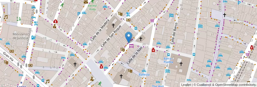 Mapa de ubicacion de CORREDERA BAJA DE SAN PABLO, CALLE, DE LA,21 en 西班牙, Comunidad De Madrid, Comunidad De Madrid, Área Metropolitana De Madrid Y Corredor Del Henares, Madrid.