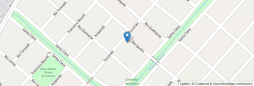 Mapa de ubicacion de Corredor Aeróbico Diagonal Santa Clara en Arjantin, Buenos Aires, Partido De San Miguel, Bella Vista.