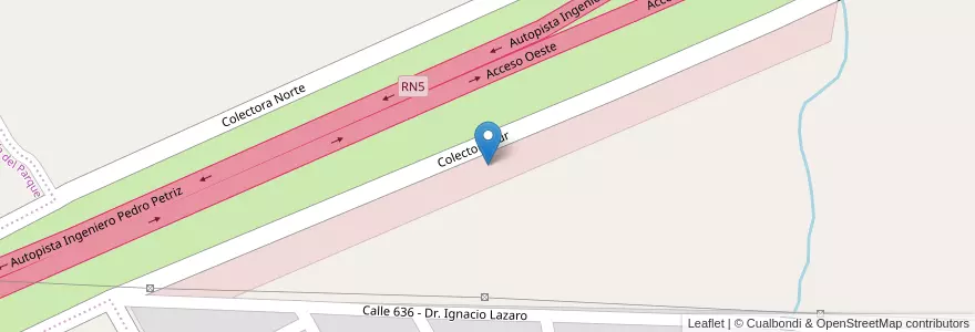 Mapa de ubicacion de Corredor comercial en アルゼンチン, ブエノスアイレス州, Partido De Luján.