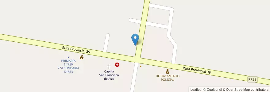 Mapa de ubicacion de CORREO en Argentina, Santa Fe, Departamento San Justo, Municipio De La Penca Y Caraguatá.