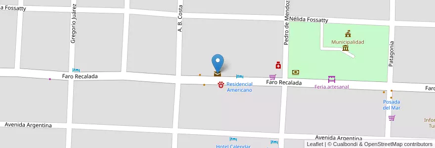 Mapa de ubicacion de Correo Argentino en Arjantin, Buenos Aires, Partido De Monte Hermoso, Monte Hermoso.
