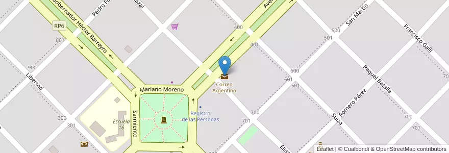 Mapa de ubicacion de Correo Argentino en Arjantin, Misiones, Departamento San Ignacio, Municipio De Corpus Christi, Corpus Christi.