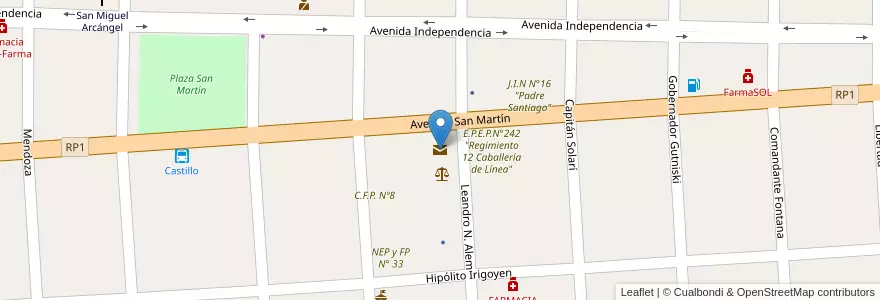 Mapa de ubicacion de Correo Argentino en アルゼンチン, フォルモサ州, Departamento Pirané, Municipio De Mayor Vicente Villafañe.
