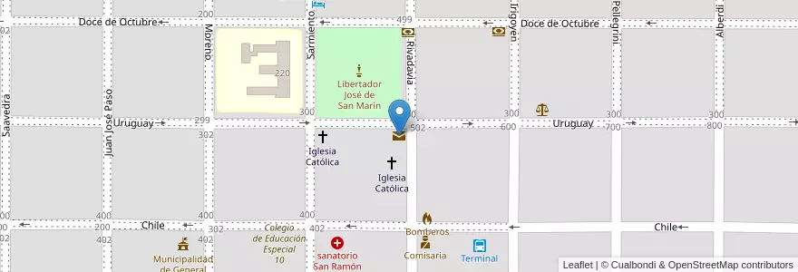 Mapa de ubicacion de Correo Argentino en Argentinien, Chaco, Departamento Libertador General San Martín, Municipio De General José De San Martín.