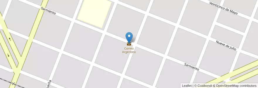 Mapa de ubicacion de Correo Argentino en アルゼンチン, チャコ州, Departamento Presidencia De La Plaza, Municipio De Presidencia De La Plaza, Presidencia De La Plaza.