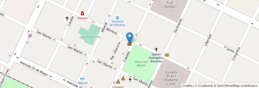 Mapa de ubicacion de Correo Argentino en Аргентина, Сантьяго-Дель-Эстеро, Departamento Copo.