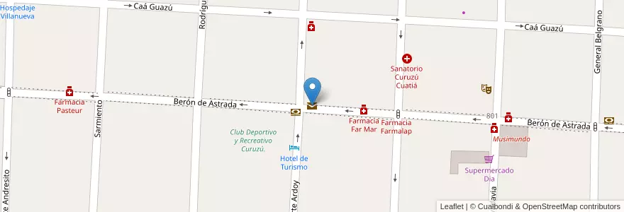 Mapa de ubicacion de Correo Argentino en Аргентина, Корриентес, Departamento Curuzú Cuatiá, Municipio De Curuzú Cuatiá.