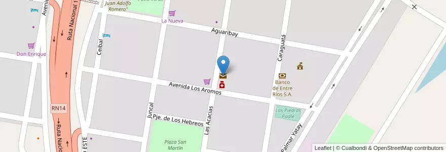 Mapa de ubicacion de Correo Argentino en 아르헨티나, 엔트레리오스주, Departamento Colón, Distrito Sexto.