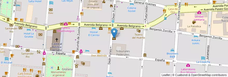 Mapa de ubicacion de Correo Argentino en Аргентина, Сальта, Capital, Municipio De Salta, Salta.