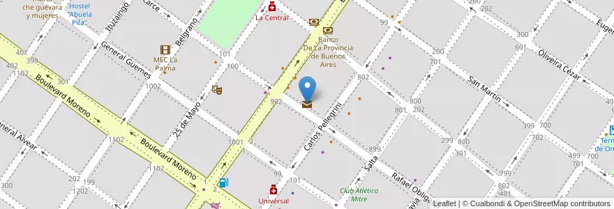 Mapa de ubicacion de Correo Argentino en الأرجنتين, بوينس آيرس, Partido De San Pedro, San Pedro.