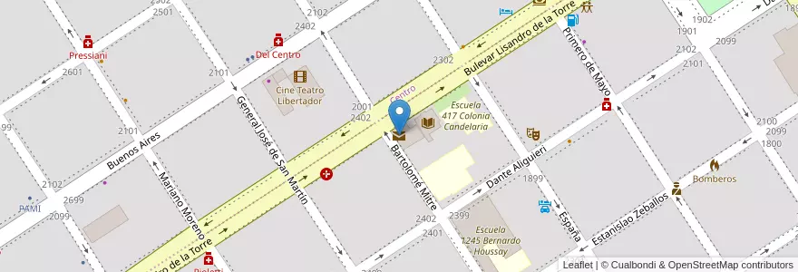 Mapa de ubicacion de Correo Argentino en آرژانتین, سانتافه, Departamento Caseros, Municipio De Casilda, Casilda.