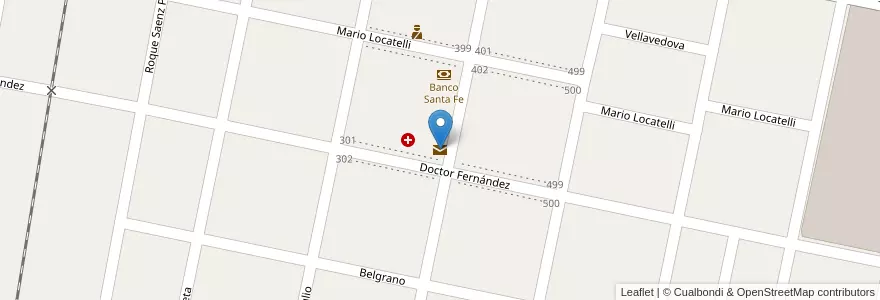 Mapa de ubicacion de Correo Argentino en 아르헨티나, Santa Fe, Departamento San Cristóbal, Municipio De Suardi.